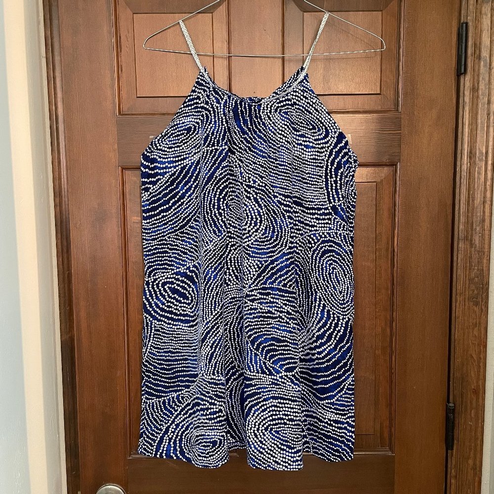 XL blue white Coline shift dress or swimsuit cover-up